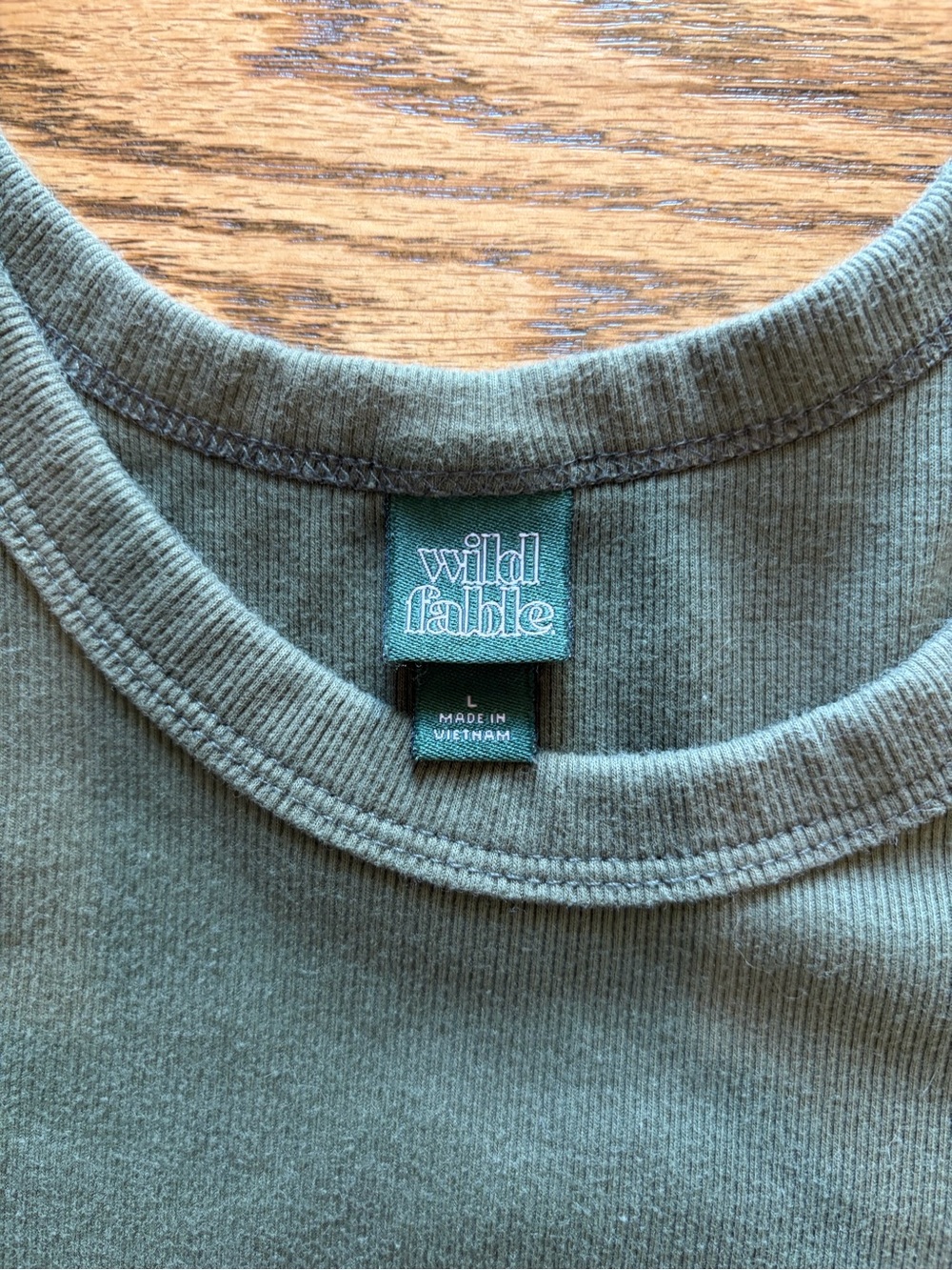 Wild Fable Olive Ribbed Tank Top - Picture 2 of 4
